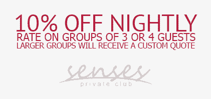 Save 10% on your next adult vacation at Senses Private Club